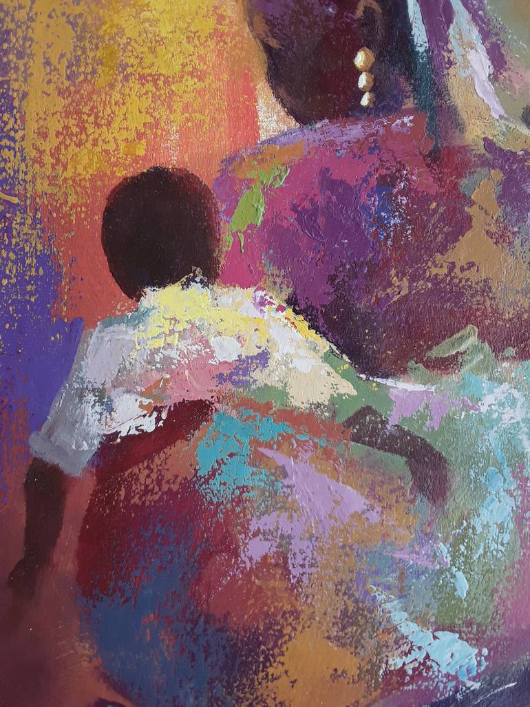 Original Contemporary Family Painting by Alex Mensah