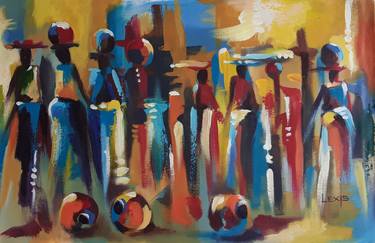 Original Abstract Expressionism People Paintings by ALEX MENSAH