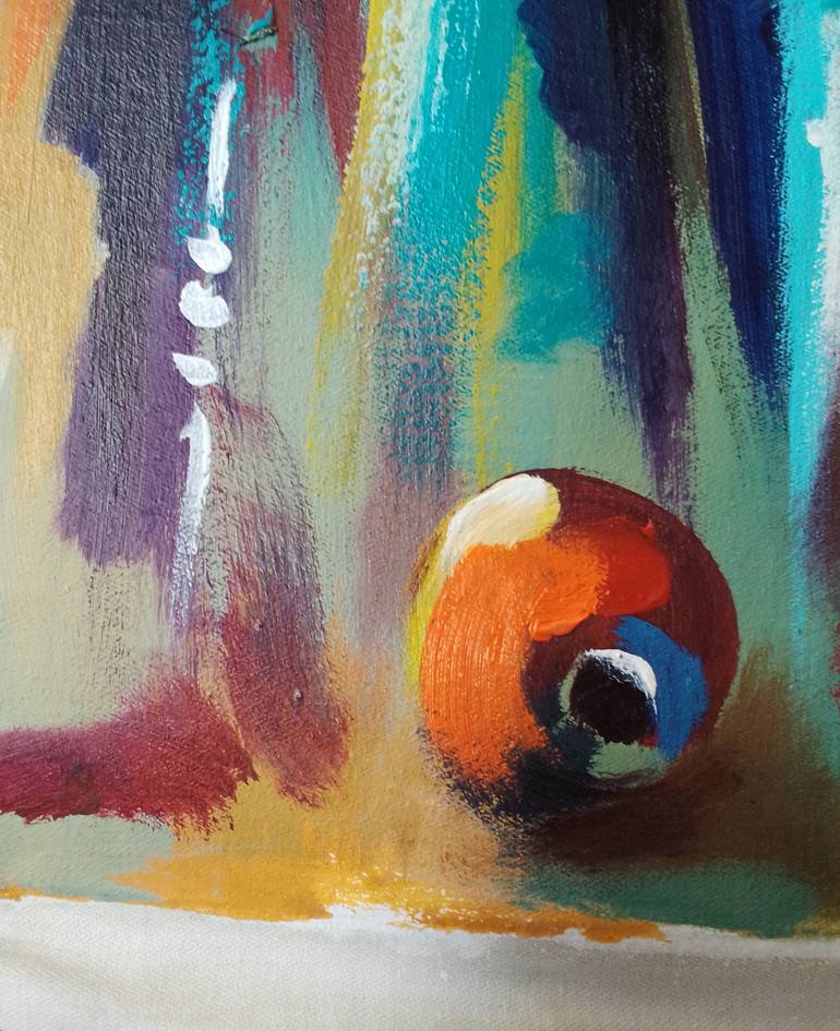 Original Abstract Expressionism People Painting by Alex Mensah