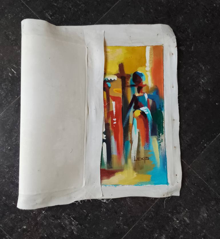 Original Abstract Expressionism People Painting by Alex Mensah