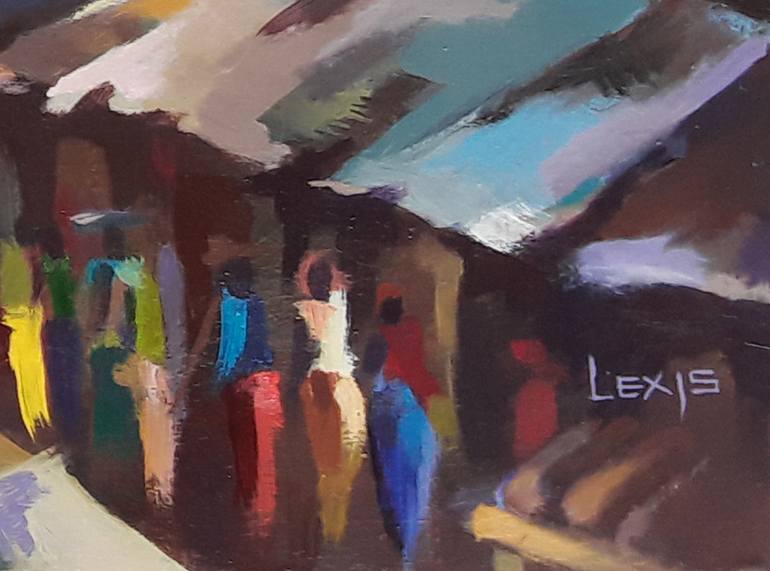 Original Figurative People Painting by Alex Mensah