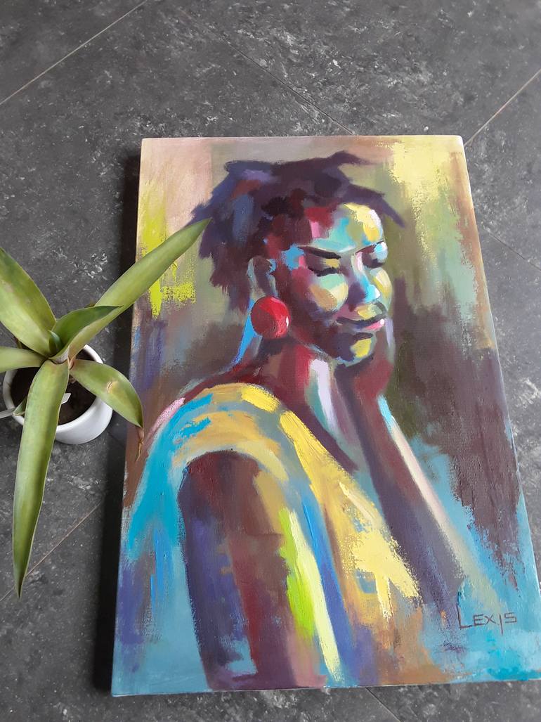 Original Abstract Expressionism Women Painting by Alex Mensah