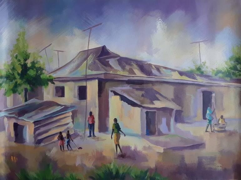 Print of Realism Landscape Paintings by Alex Mensah