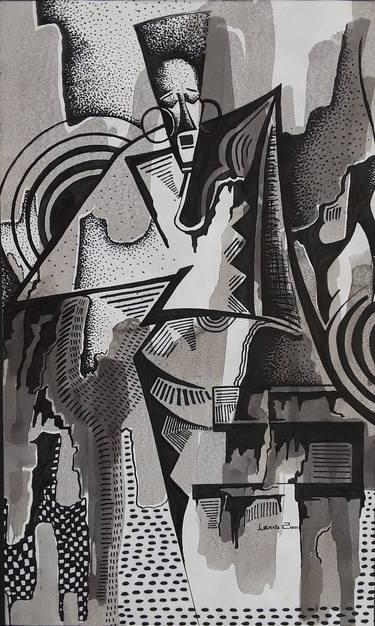 Original Art Deco Abstract Drawings by ALEX MENSAH