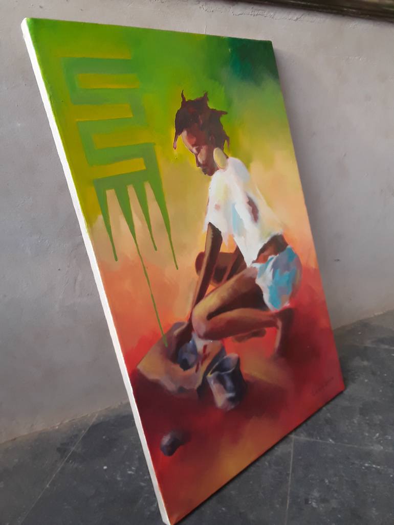 Original Art Deco Women Painting by Alex Mensah