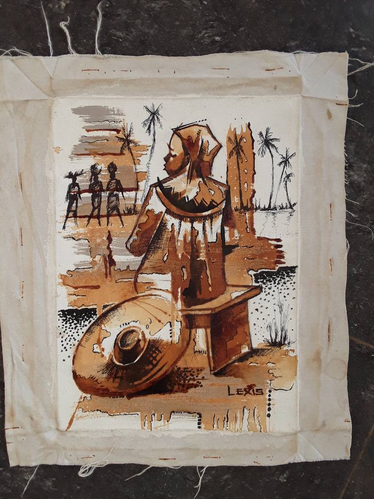 Original Art Deco People Mixed Media by Alex Mensah