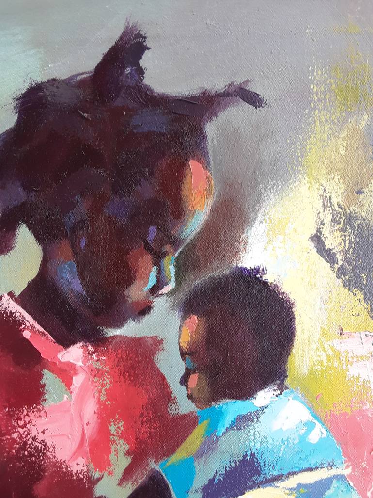 Original Contemporary Family Painting by Alex Mensah