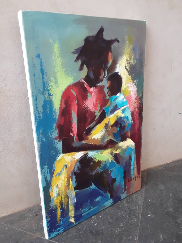 Original Contemporary Family Painting by Alex Mensah