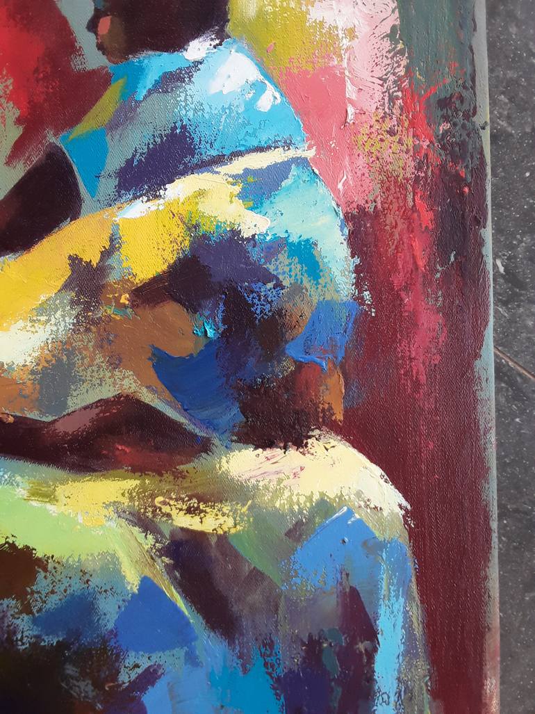 Original Contemporary Family Painting by Alex Mensah