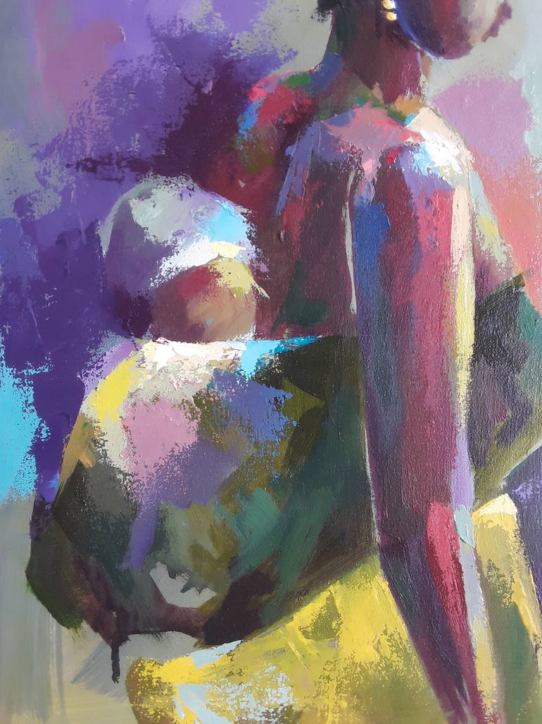 Original Modernism Family Painting by Alex Mensah