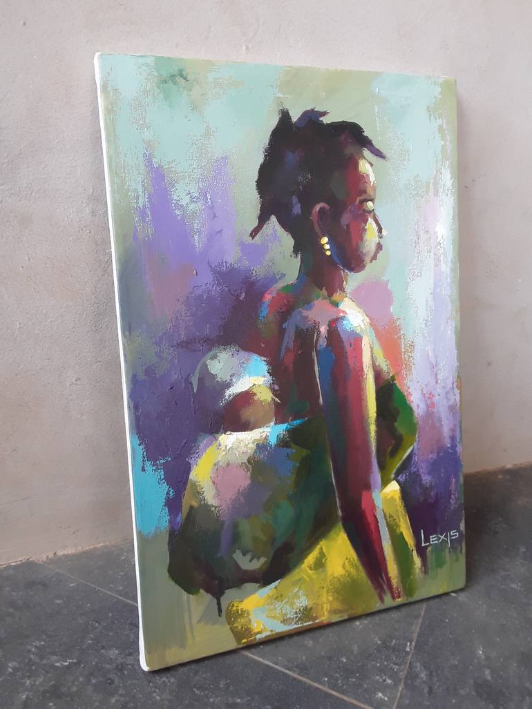 Original Modernism Family Painting by Alex Mensah