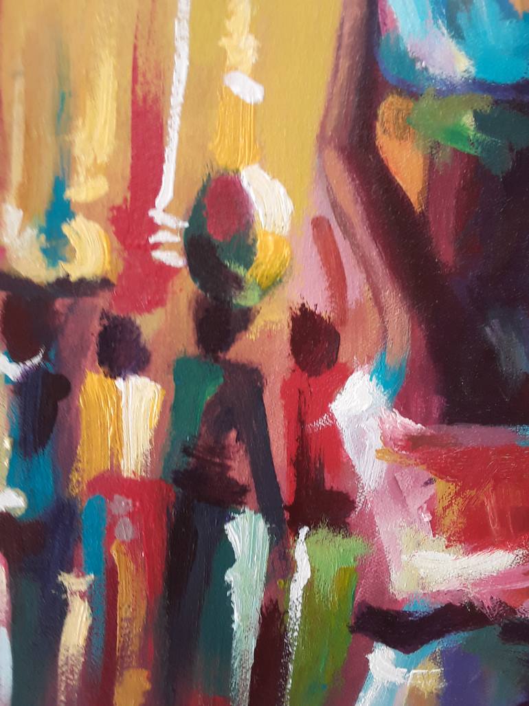 Original Figurative People Painting by Alex Mensah