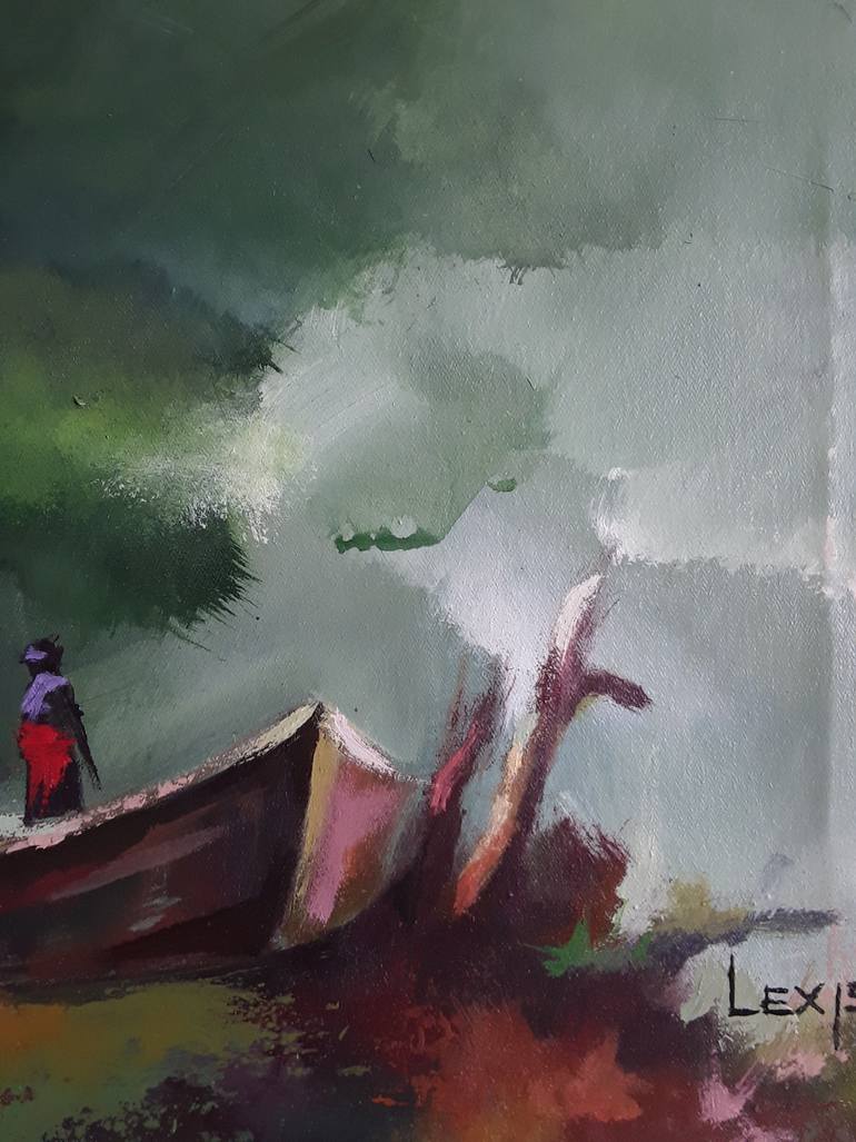 Original Modernism Beach Painting by Alex Mensah