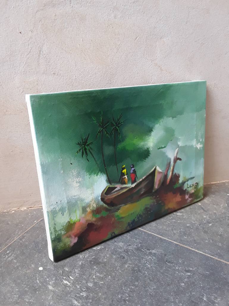 Original Modernism Beach Painting by Alex Mensah