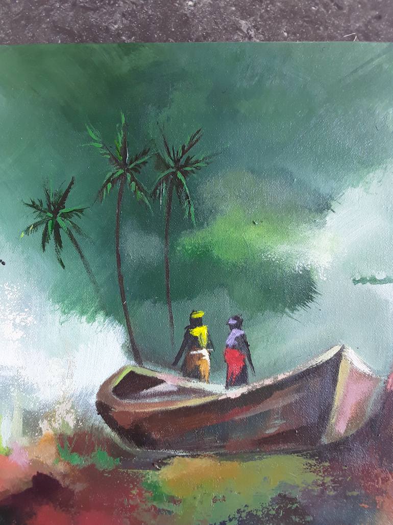 Original Modernism Beach Painting by Alex Mensah