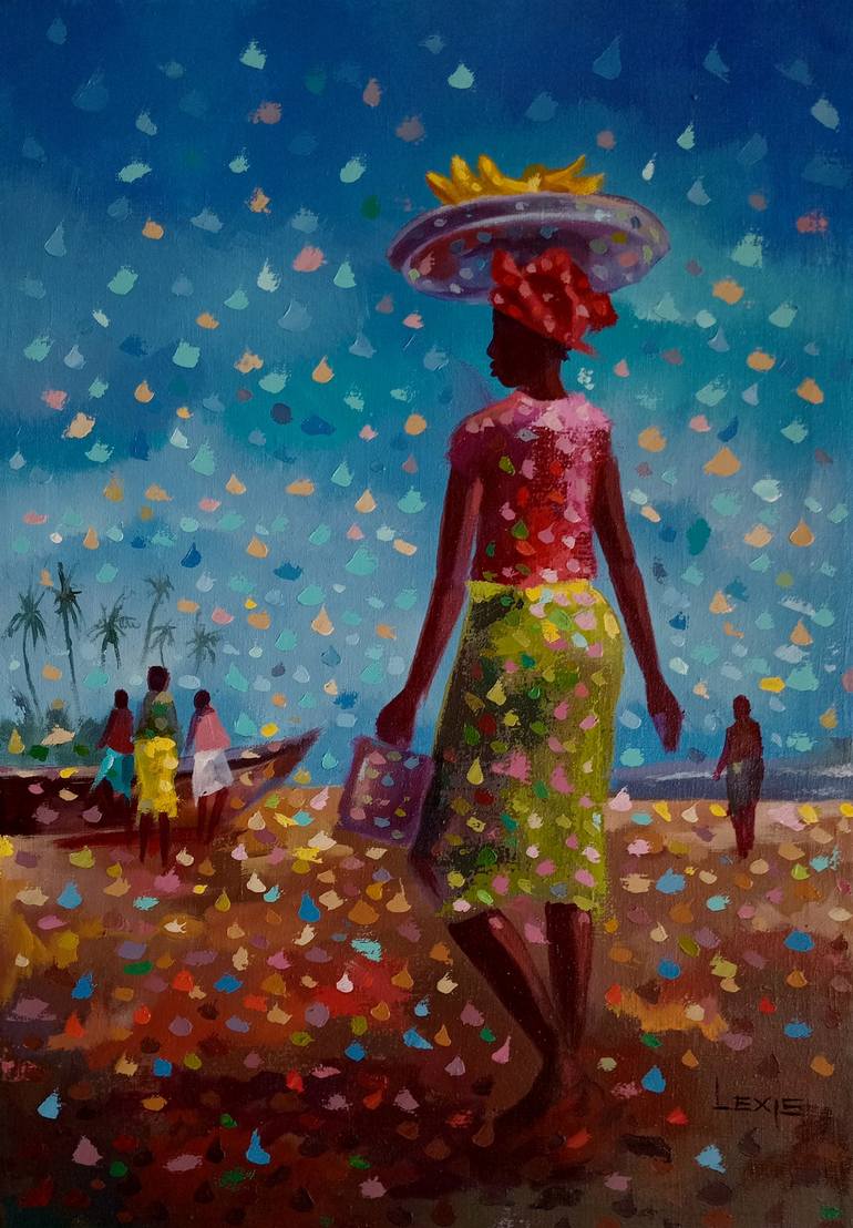 Print of Impressionism Beach Paintings by Alex Mensah
