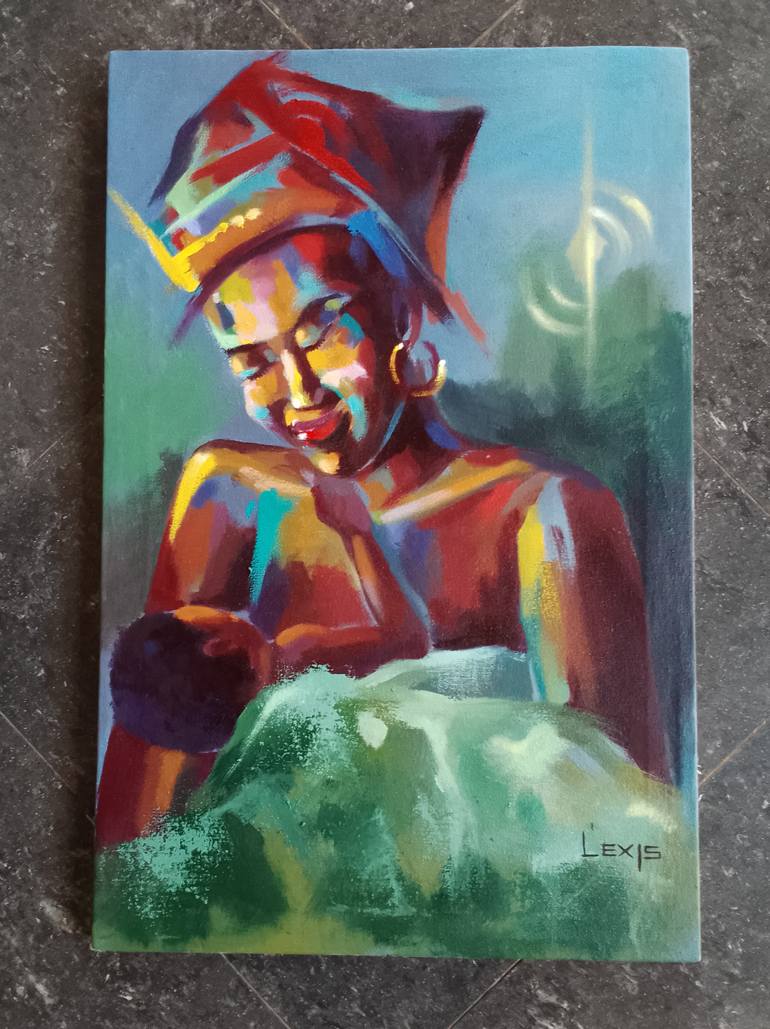 Original Realism Family Painting by Alex Mensah
