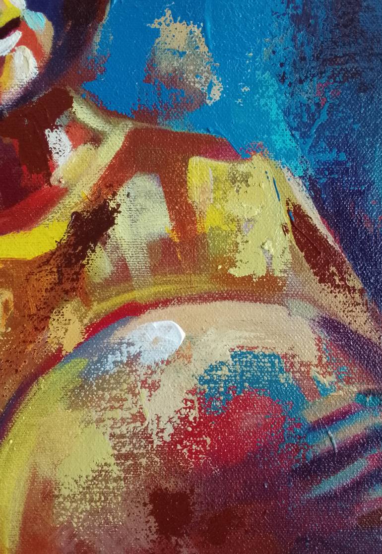 Original Abstract Expressionism Children Painting by Alex Mensah