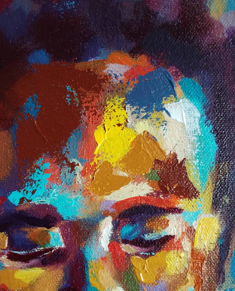 Original Abstract Expressionism Children Painting by Alex Mensah
