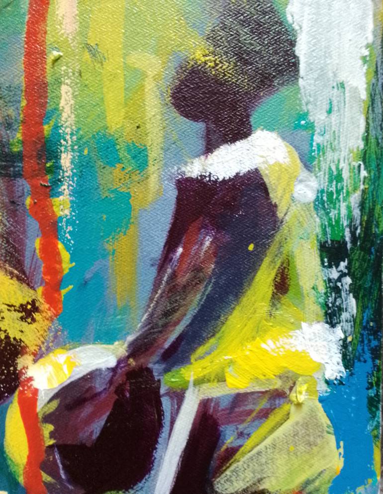 Original Abstract Expressionism Abstract Painting by Alex Mensah