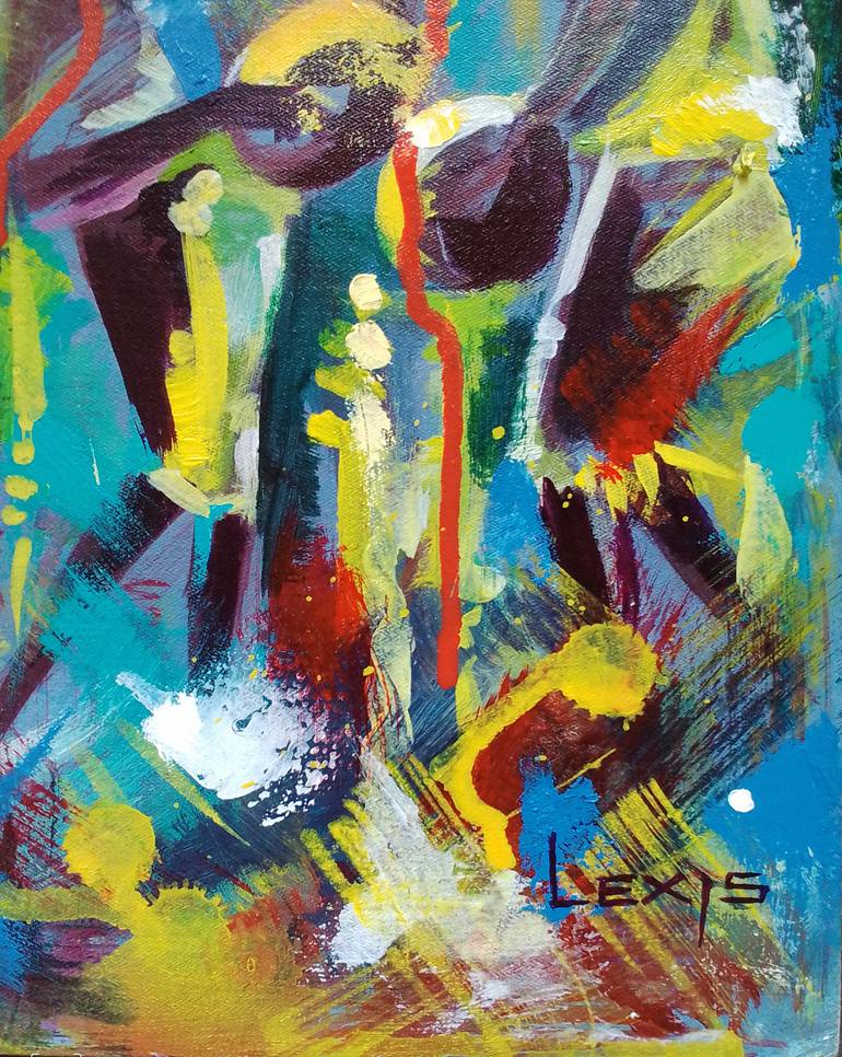 Original Abstract Expressionism Abstract Painting by Alex Mensah