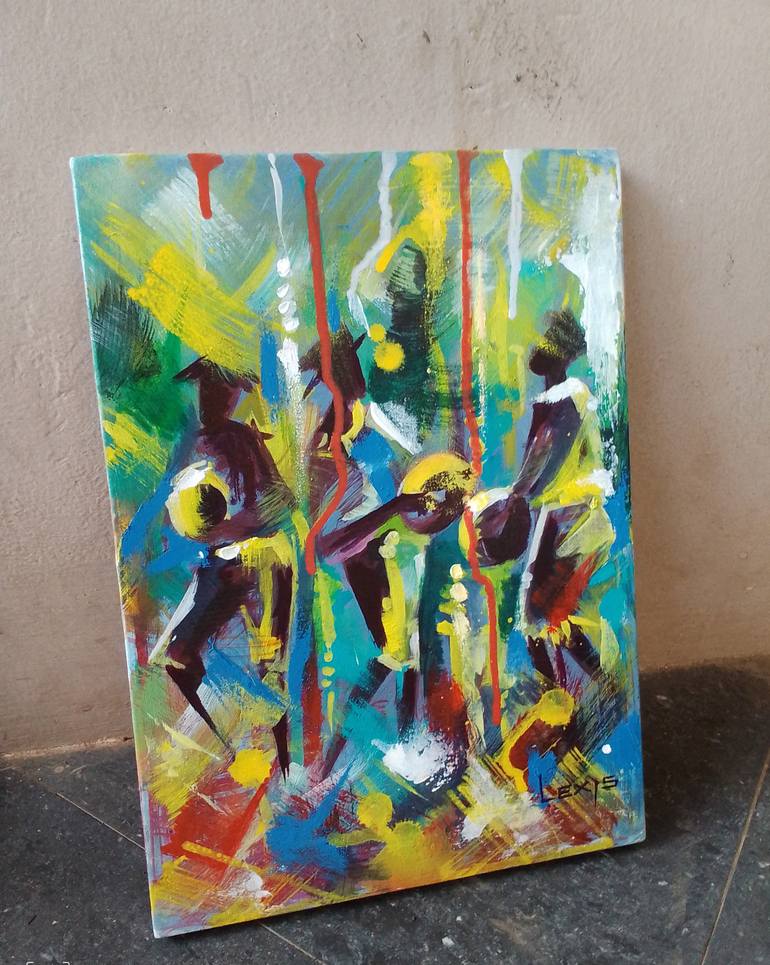 Original Abstract Expressionism Abstract Painting by Alex Mensah