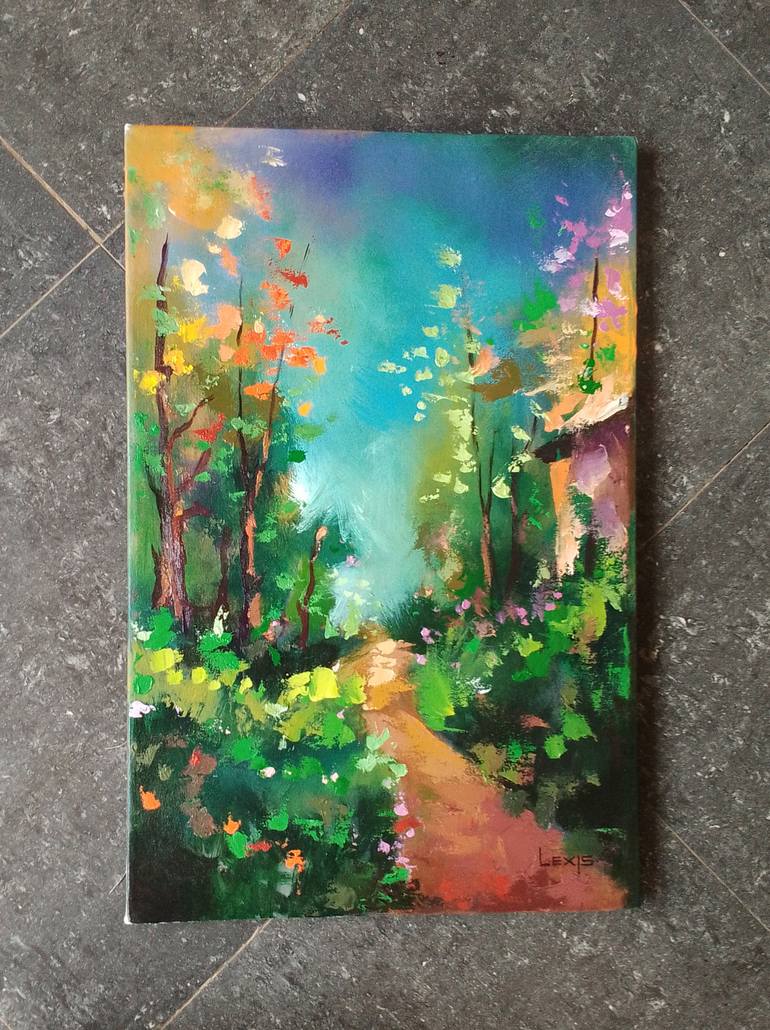 Original Modernism Landscape Painting by Alex Mensah