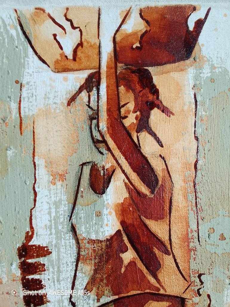 Original Expressionism Women Mixed Media by Alex Mensah