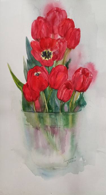 Print of Fine Art Floral Paintings by Kateryna Pysarenko