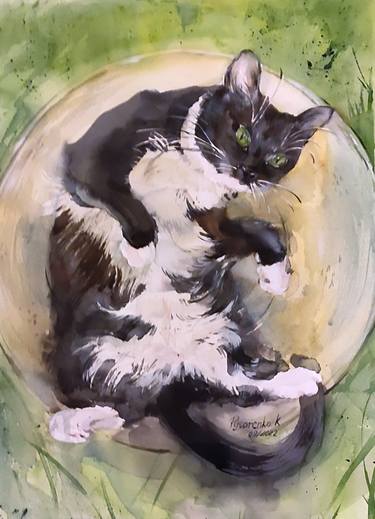 Print of Fine Art Cats Paintings by Kateryna Pysarenko
