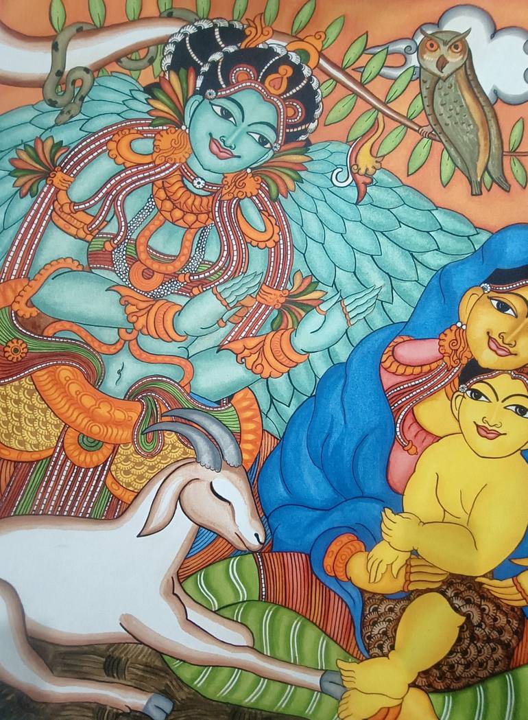 Original Religion Painting by Retheesh T S