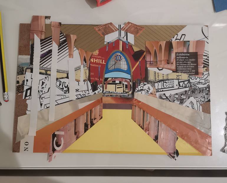Original Expressionism Architecture Collage by Maiya Taylor