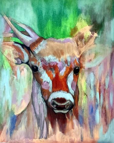 Deer Collectibles Painting Acrylic Home  Living Home Decor thumb