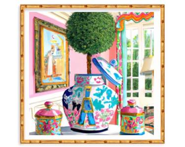 Interior with topiary in chinoiserie jar thumb