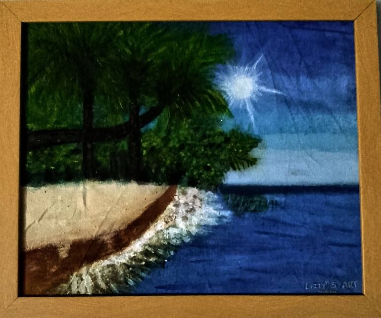 Original Art Deco Beach Painting by Elizabeth Azogu