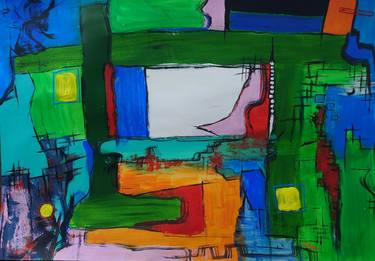 Original Abstract Expressionism Abstract Paintings by Ana - Maria Guta