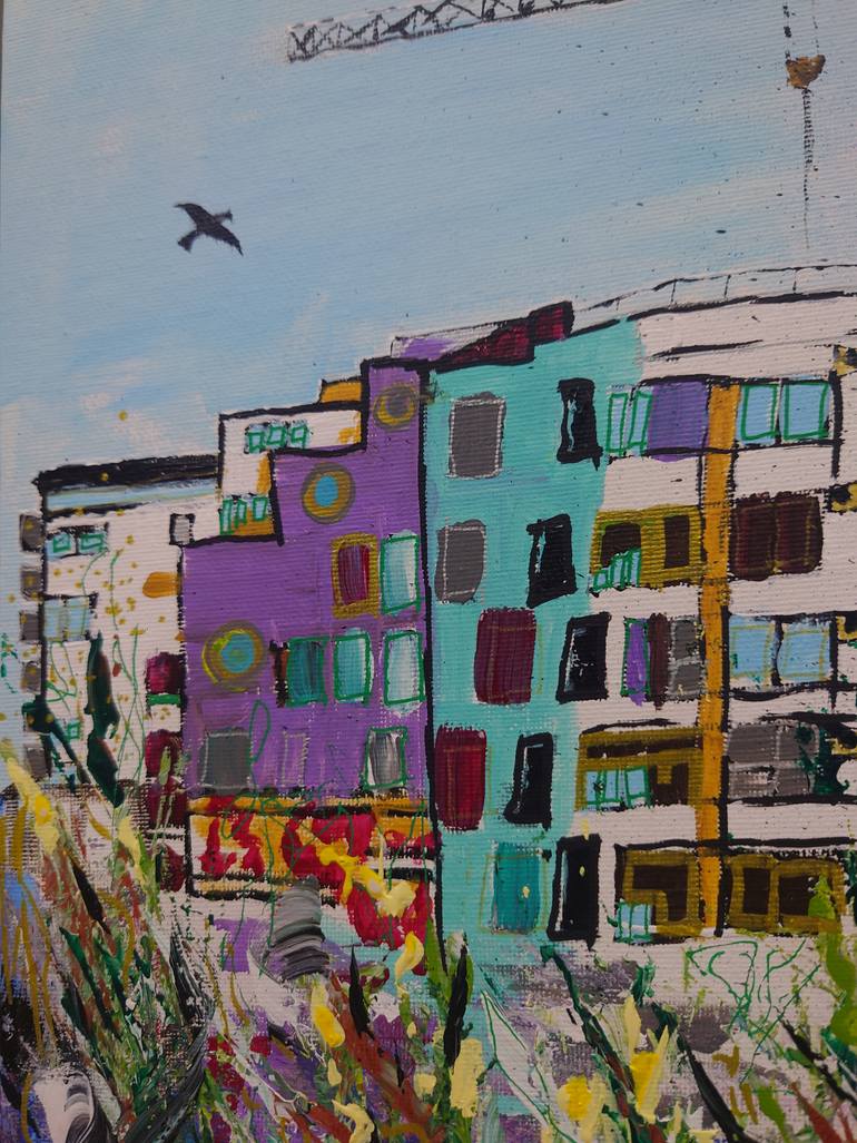 Original Dada Abstract Painting by Ana - Maria Guta