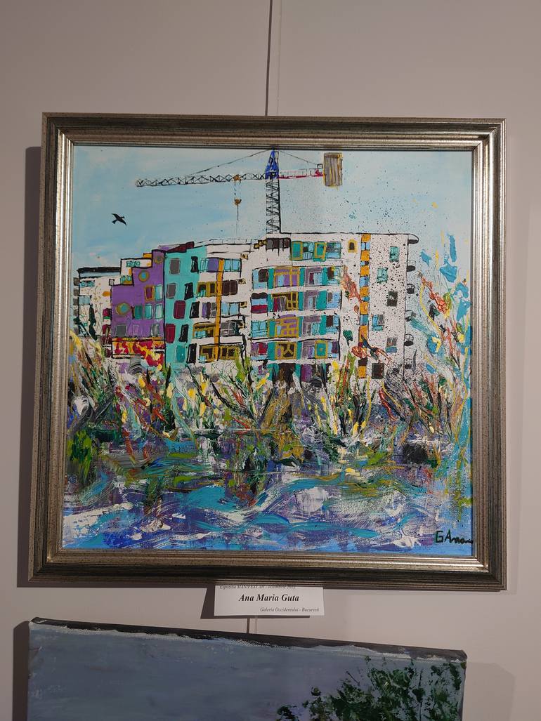 Original Dada Abstract Painting by Ana - Maria Guta