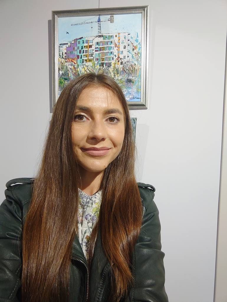 Original Dada Abstract Painting by Ana - Maria Guta