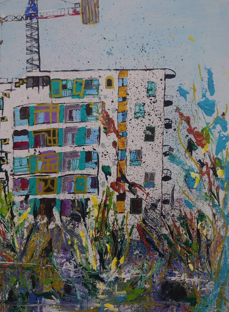 Original Dada Abstract Painting by Ana - Maria Guta