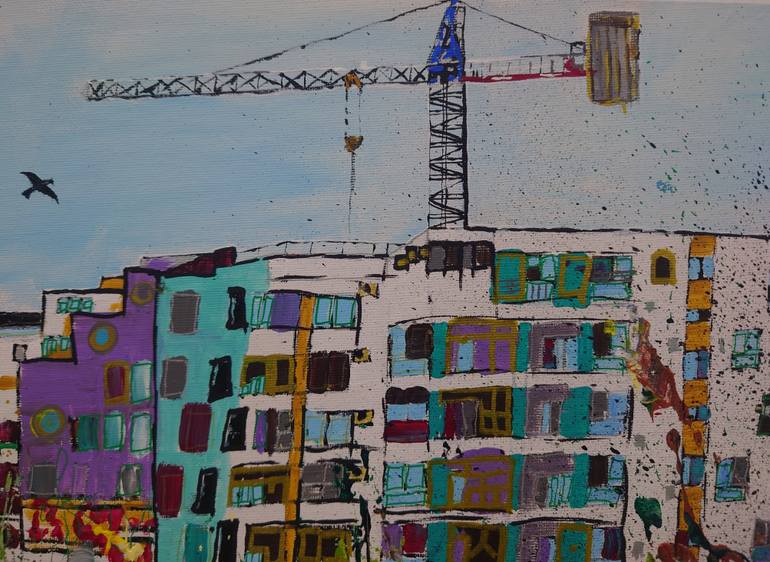 Original Dada Abstract Painting by Ana - Maria Guta