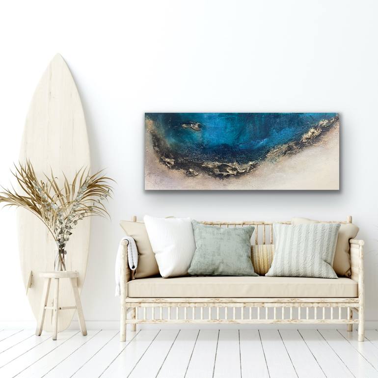 Original Abstract Beach Mixed Media by Joanna Touma