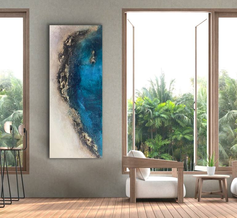 Original Abstract Beach Mixed Media by Joanna Touma