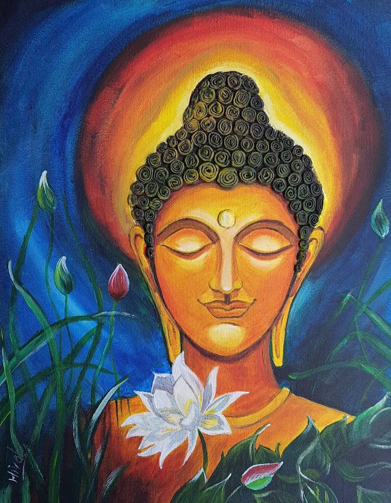 acrylic paintings of buddha