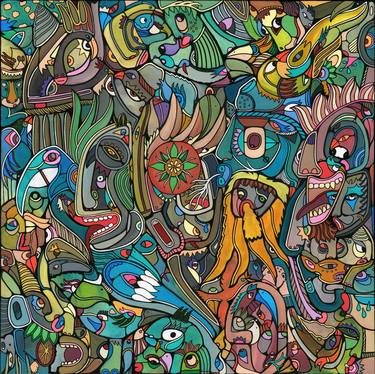 Original Abstract Expressionism Abstract Painting by Artist Moontain