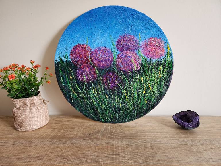 Thick Acrylic Painting Mixed Media Medium Landscape Flowers Playful Photo ·  Creative Fabrica