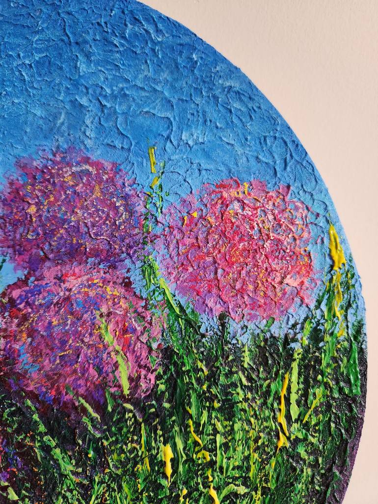 Oval Canvas Floral Painting with Vibrant Colors – The Artwerks