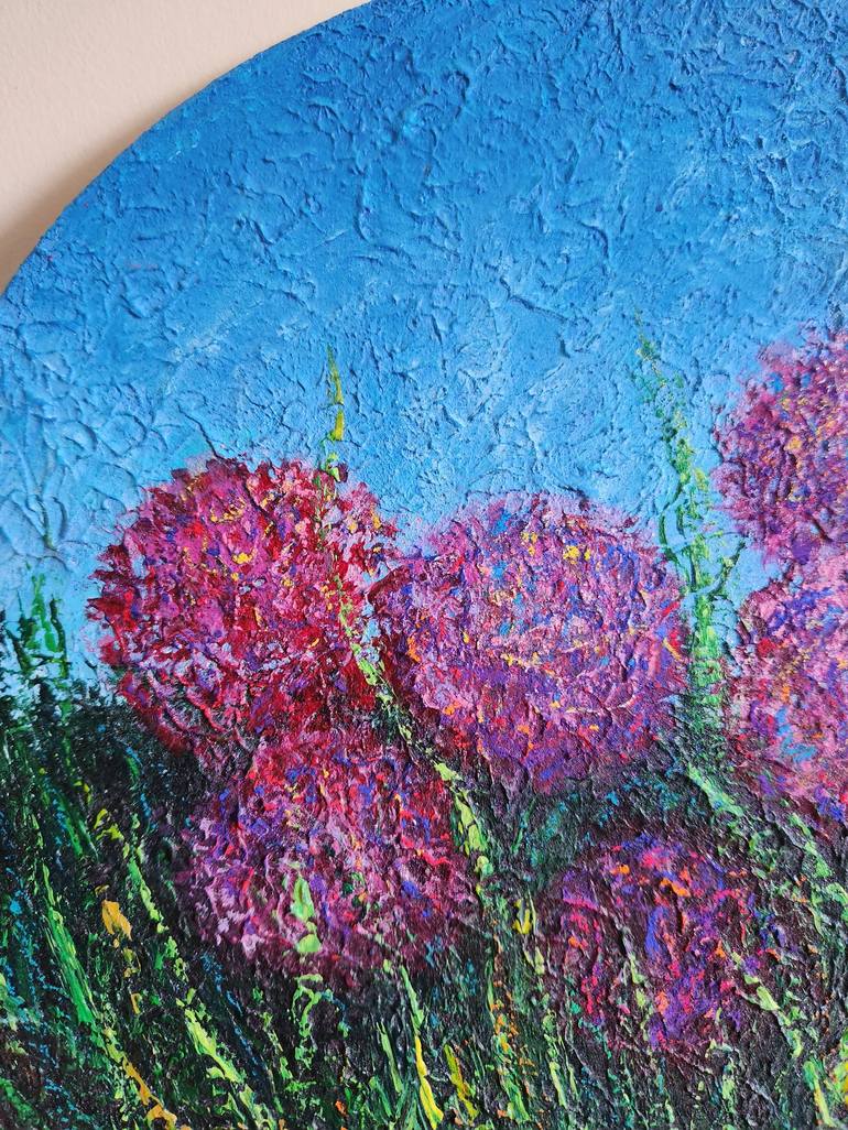 Acrylic Painting Dandelion Floral Artwork Original Painting