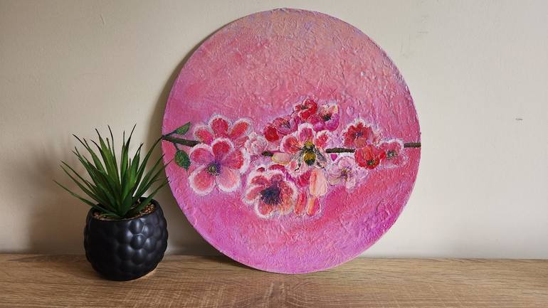 Original Abstract Floral Painting by Vics Art