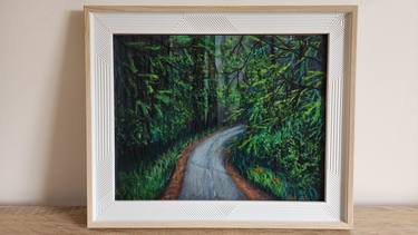 FRAMED FOREST Landscape Acrylic Painting Nature Art thumb